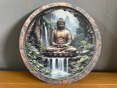 Buddha waterfall metal garden - metal,