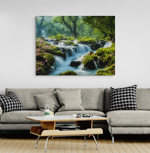 Waterfall woodland forest - waterfall,