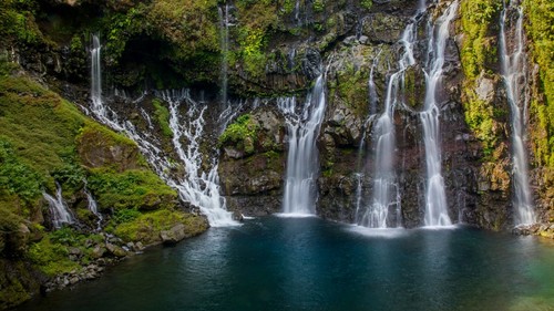 Rain forest waterfall - rain, mountain