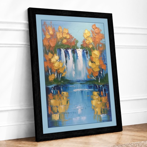 Waterfall golden light - waterfall,