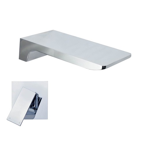 Chrome square bathtub spout - chrome,