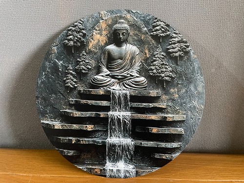 Buddha waterfall metal - buddha,
