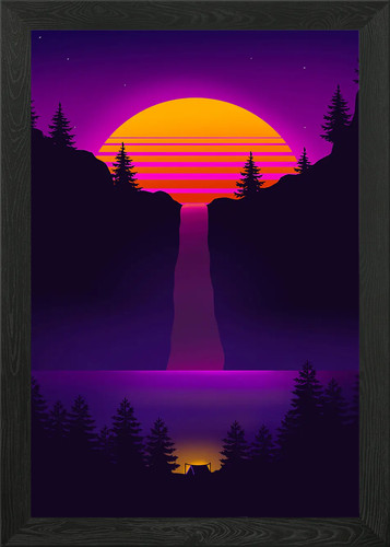 Waterfall retro neon - neon, light