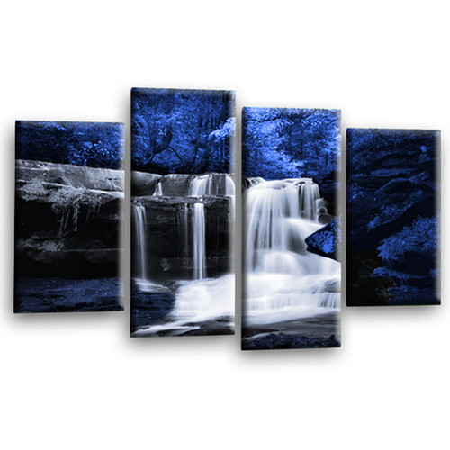 Waterfall wall art - waterfall, blue
