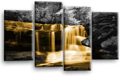 Waterfall wall art - art, orange