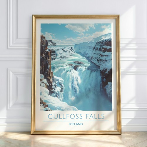 Gullfoss falls iceland print - iceland,