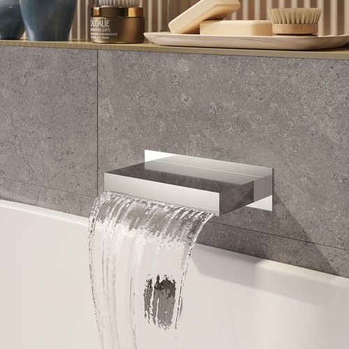 Chrome wall mounted waterfall - chrome,