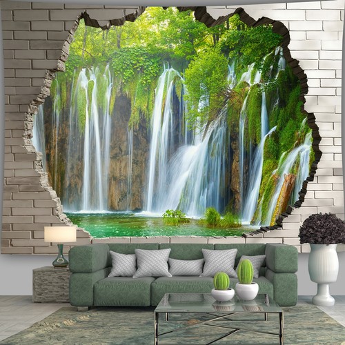 Broken wall waterfall - 3d,