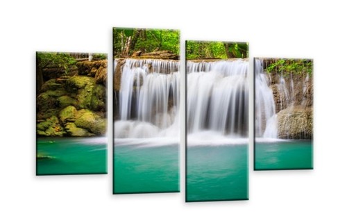 Waterfall wall art teal living - waterfall,