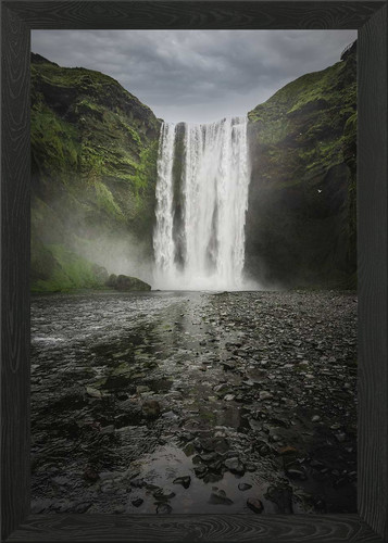 Skogafoss waterfall framed - waterfall,