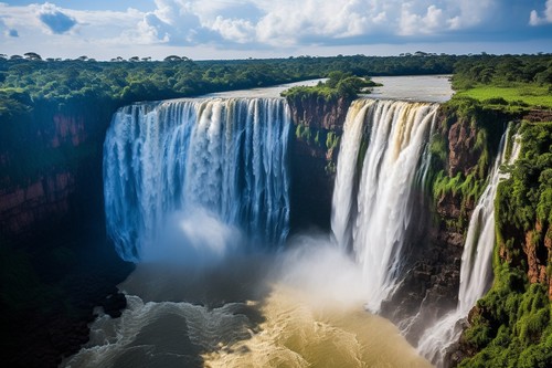 Waterfall canvas picture print - waterfall,