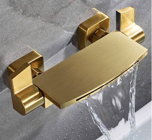 Brushed gold tub tap - gold,