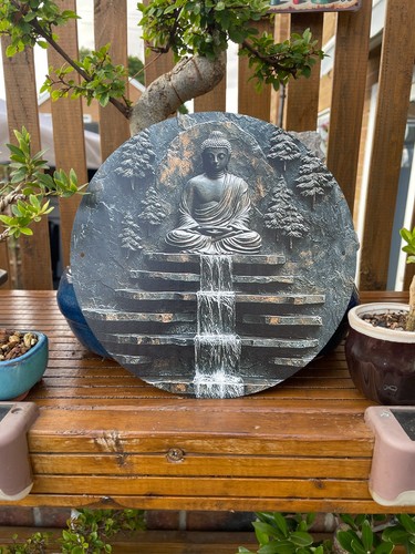 Buddha waterfall metal garden - metal,