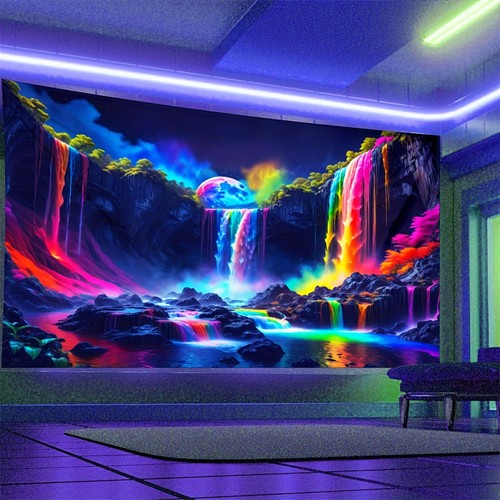 Large rainbow waterfall - large, 3d